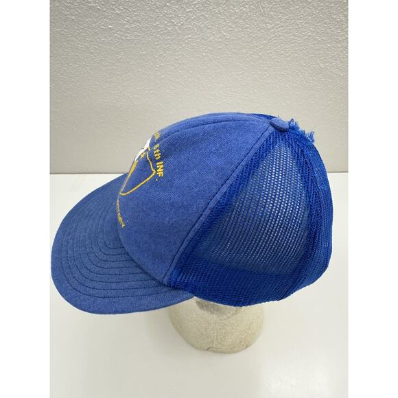Screen Stars Best Snapback Hat 2nd BN. 46th Inf Army Adjustable Mesh Blue Cap - Picture 6 of 8